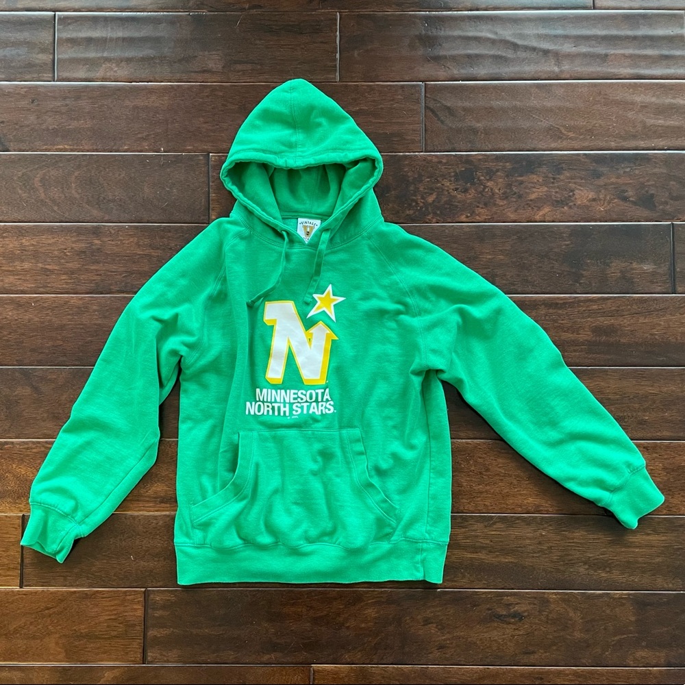 New Retro NHL Minnesota North Stars Kelly Green Hoodie Medium by Vintage Hockey